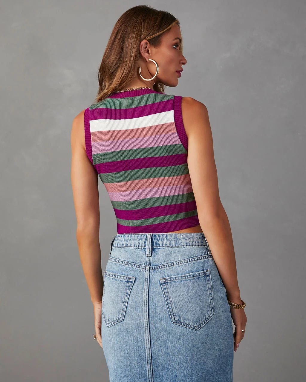 Split Jean High Waist Skirt