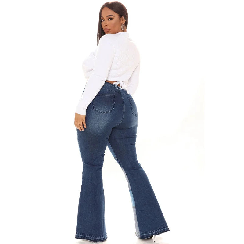 Women’s Jeans With Colorful Patch Wide Leg