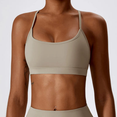 Sports Bra With Crossed Straps At The Back