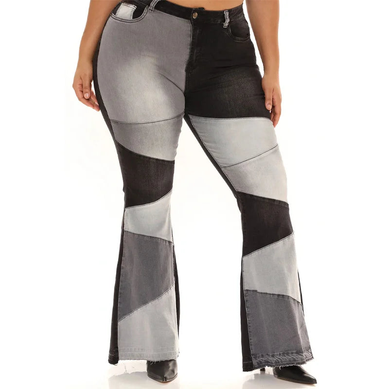 Women’s Jeans With Colorful Patch Wide Leg