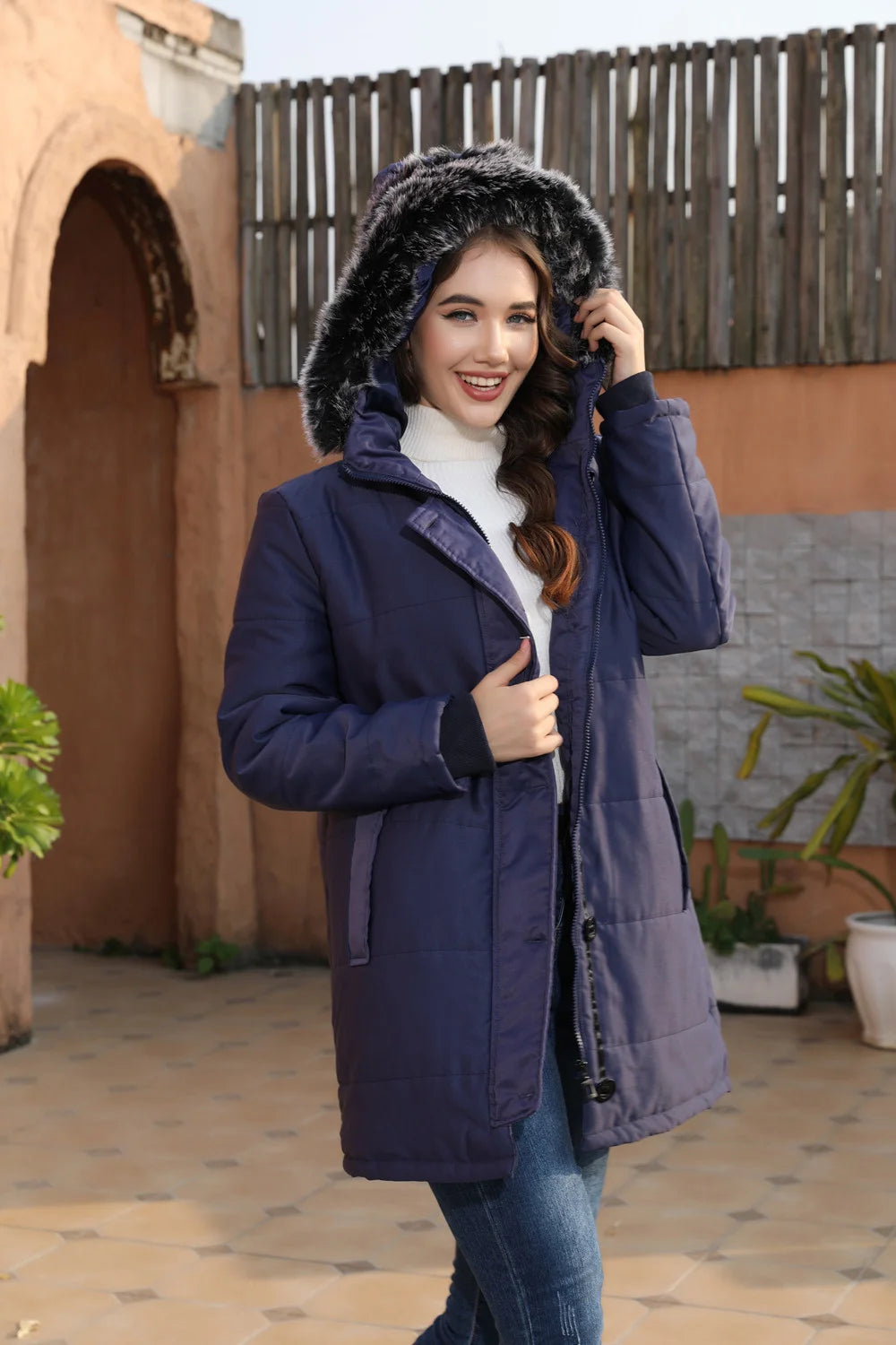 Hooded Warm Slim Down Padded Jacket