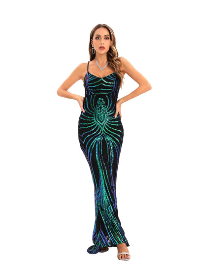 Halter Neck Sequin Dress