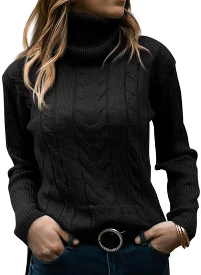 Pure Color Long Sleeve Turtleneck Sweater