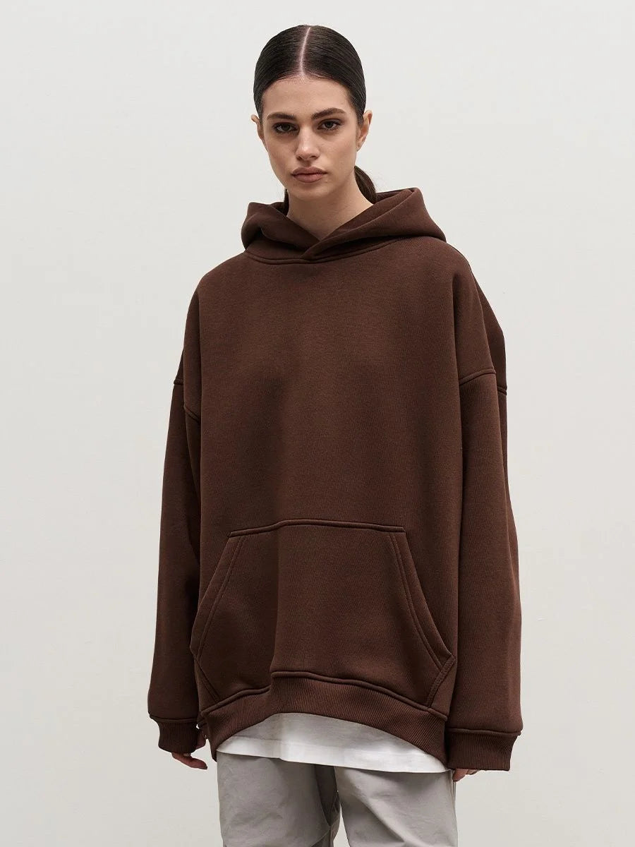 Wind Fleece Loose Pocket Hoodie