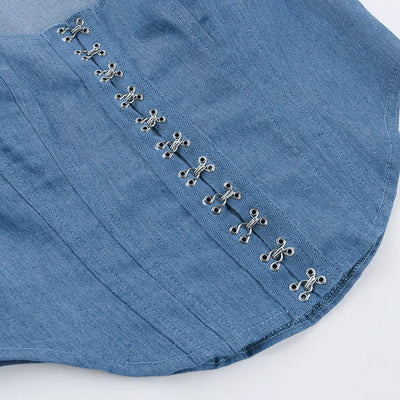 Denim Sleeveless T-shirt