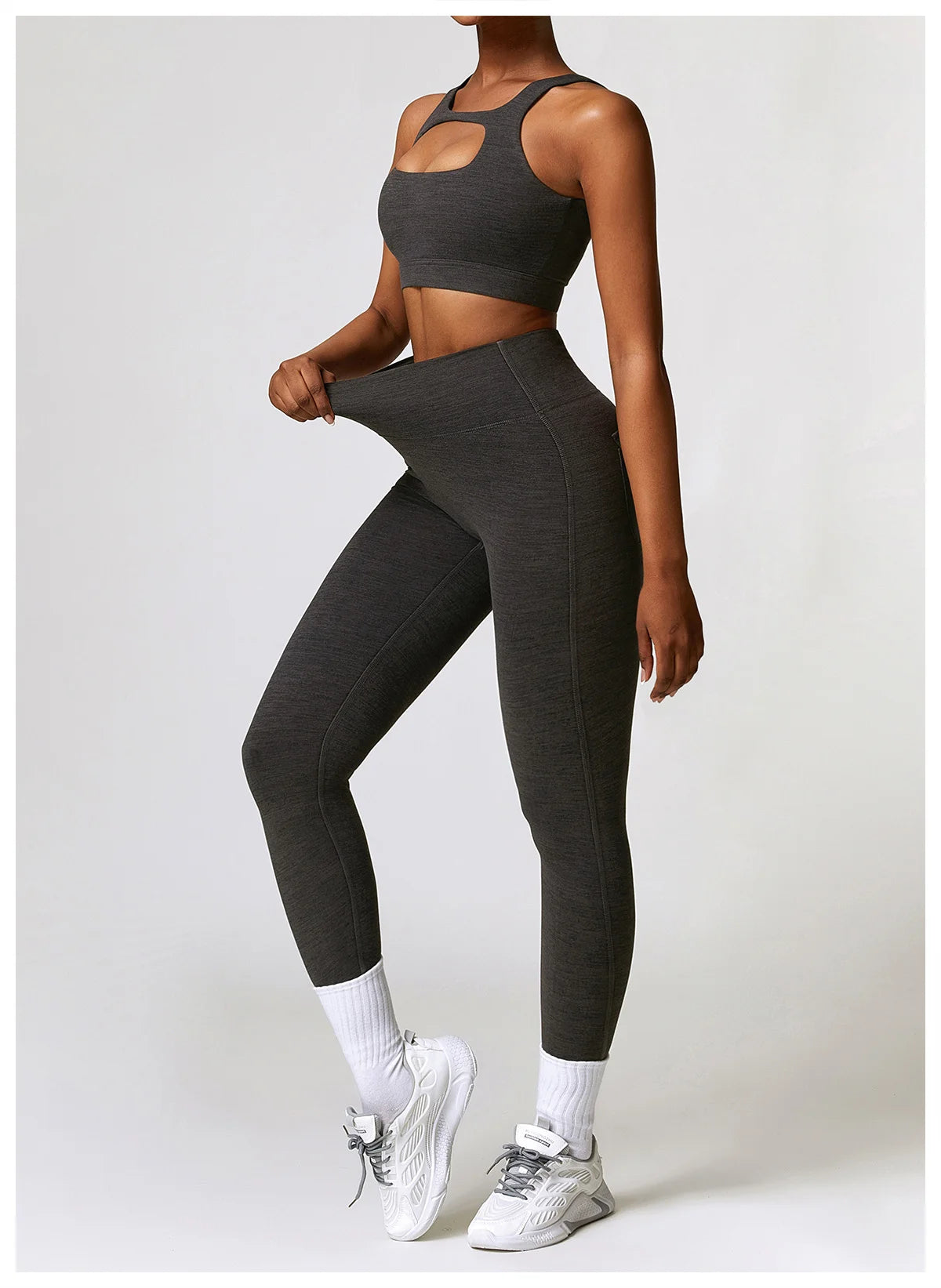 High Waist Slim Fit Sport Pants With Cargo Pockets