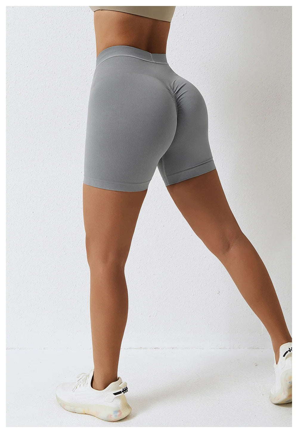 High Waist Seamless Yoga Shorts Women’s Peach Belly Lift Hip Lift Fitness Leggings Running Sports Shorts