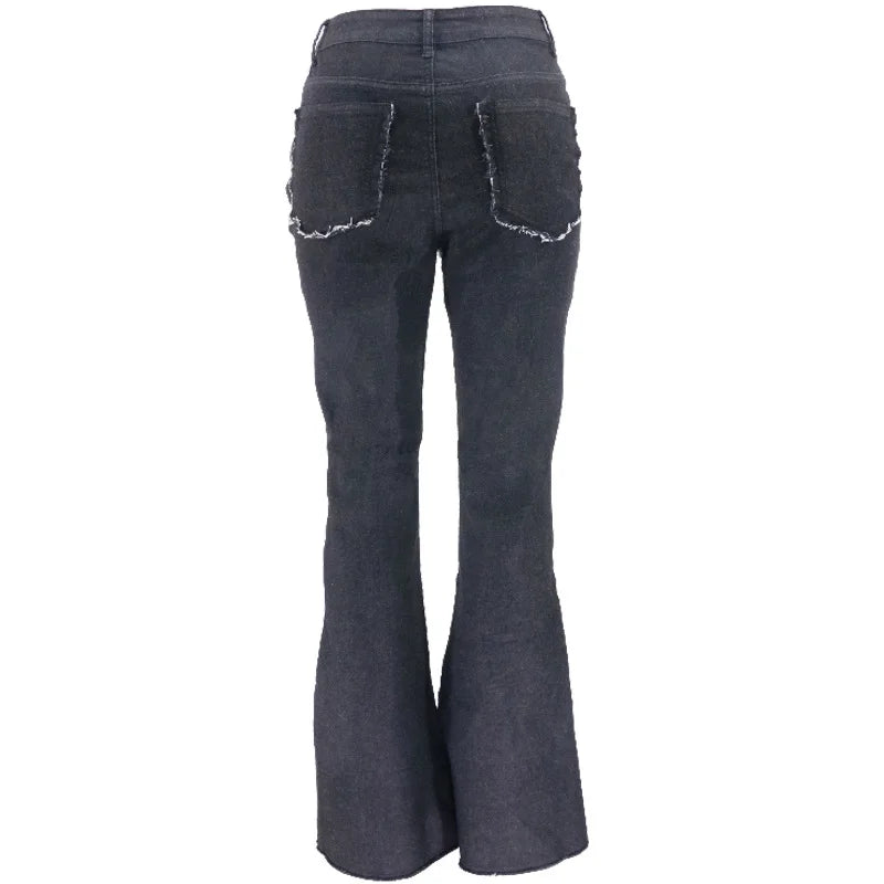 Contrast Patchwork High Waist Jeans