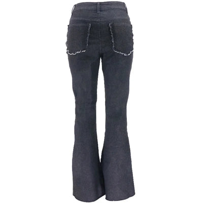 Contrast Patchwork High Waist Jeans