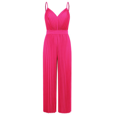 V Neck Sling Pleated One Piece Pants