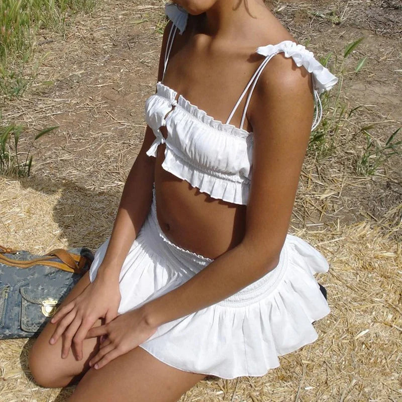 Short Top And Skirt Set