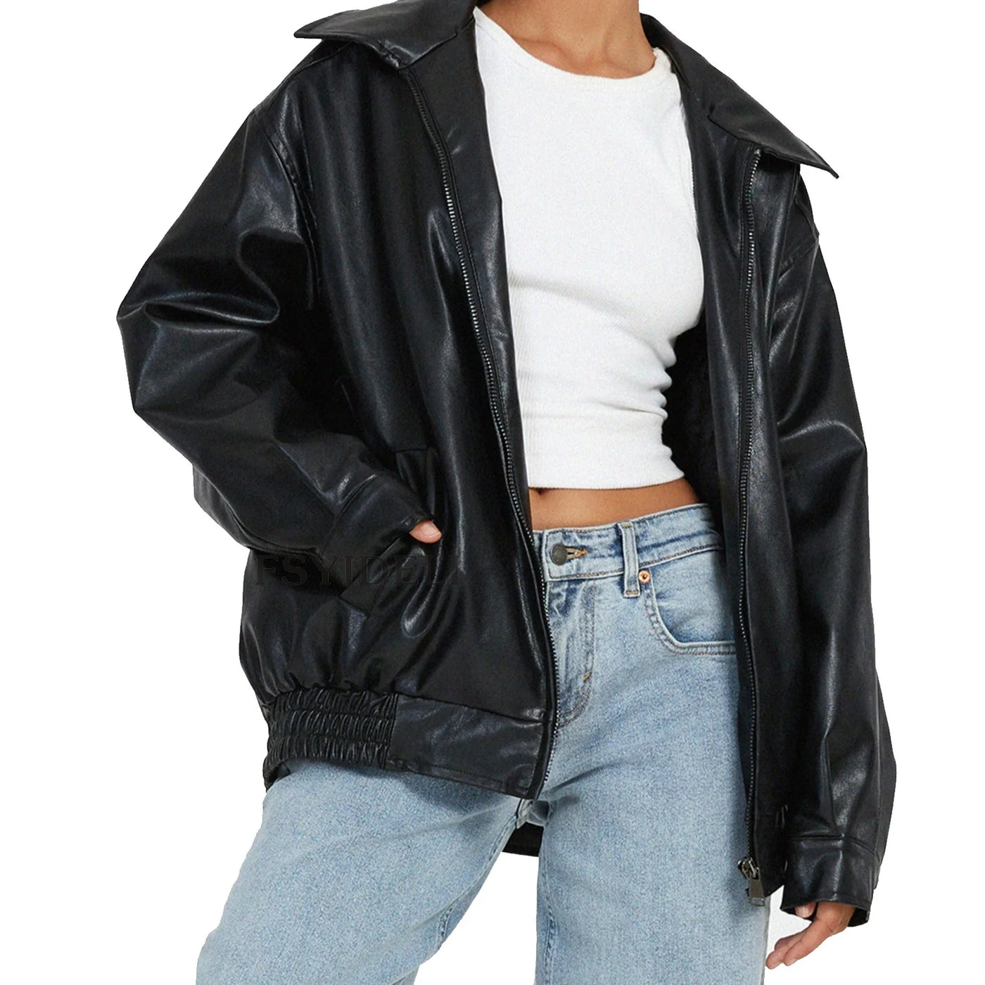 Women’s Pu Leather Jacket Motorcycle