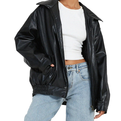 Women’s Pu Leather Jacket Motorcycle