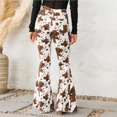 Brown High Waisted Bell Bottom Jeans