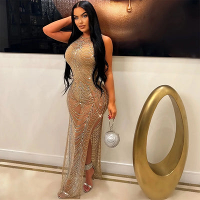 Diamond Sleeveless Long Dress