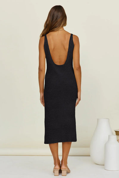 Knitted Backless Split Dress Party Skirt
