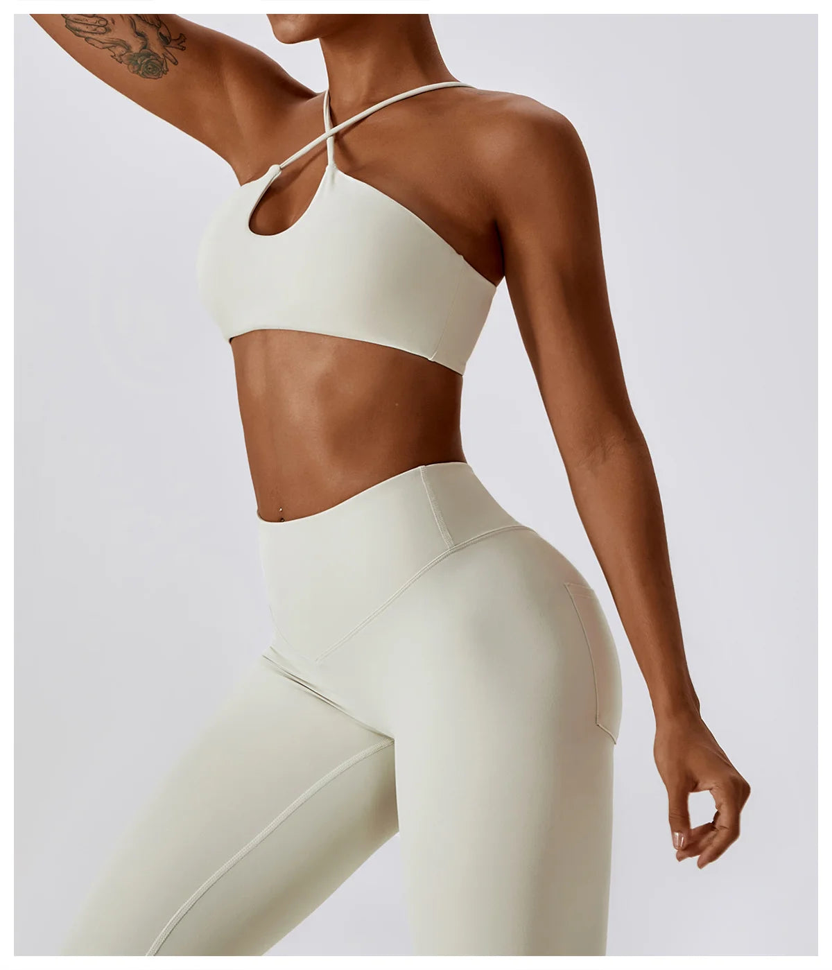Quick Dry Sports Bra With Crossed Straps