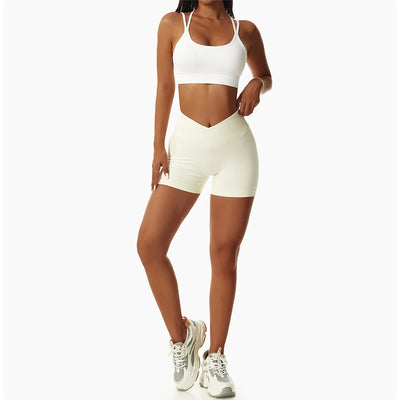 High Waist Running Gym Shorts Tight Fit Seamless Gym Shorts