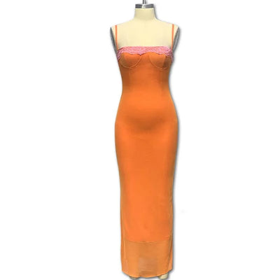 Midi Skirt Lace Wrap Slip Dress
