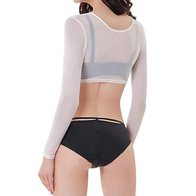 Mesh Cardigan With Open Navel
