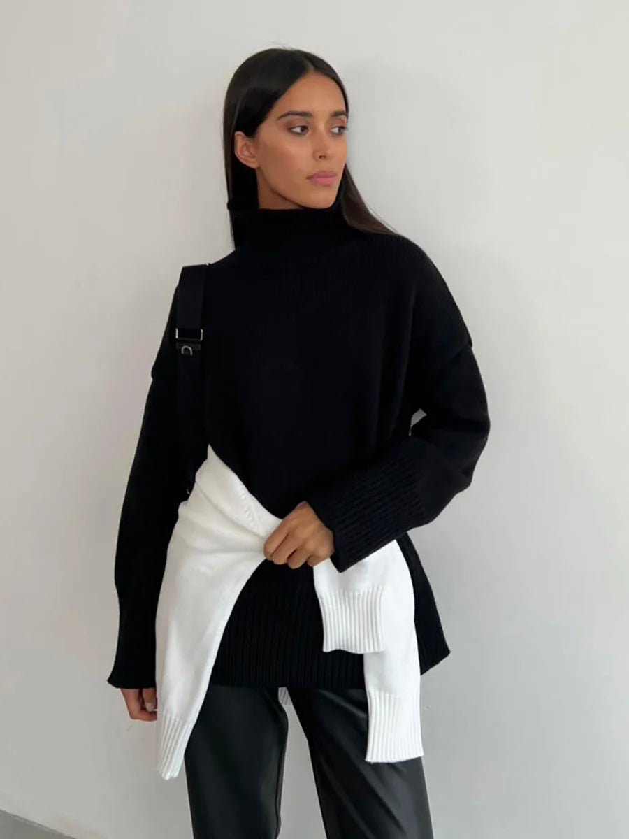 Overside Knitted Turtleneck Sweater