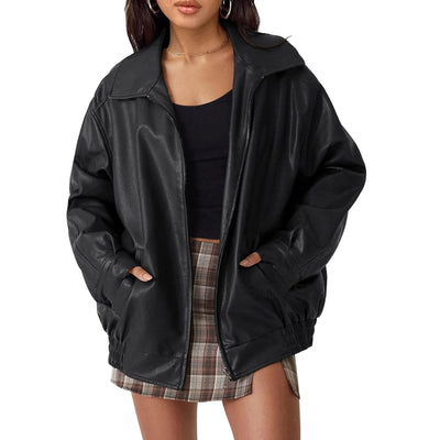 Women’s Pu Leather Jacket Motorcycle