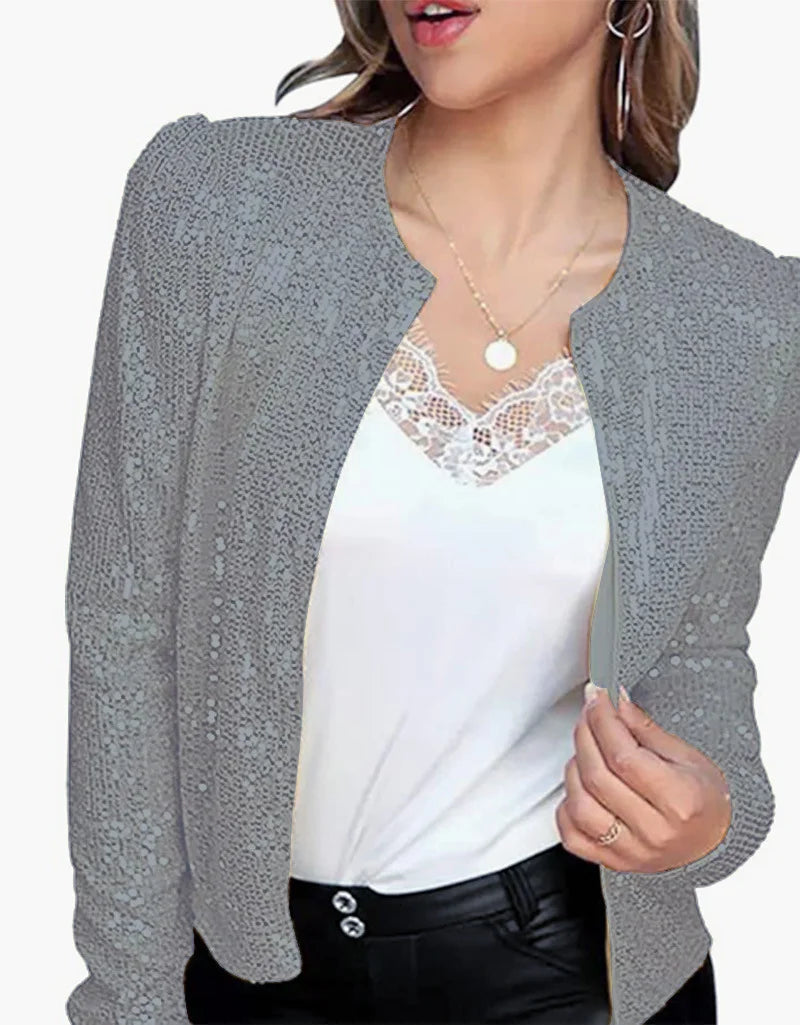 Solid Color Sequin Jacket