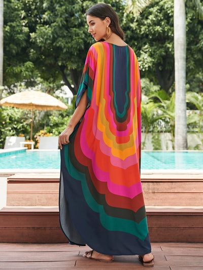Multicolored Cotton Printed Beach Robe
