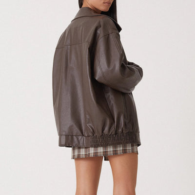 Women’s Pu Leather Jacket Motorcycle
