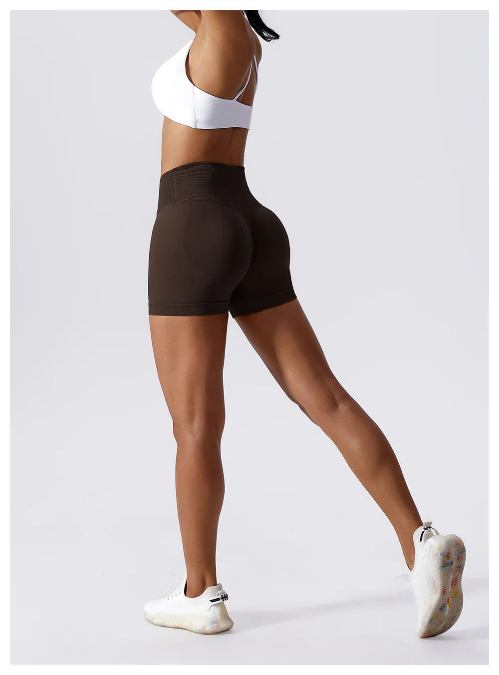 High Waist Running Gym Shorts Tight Fit Seamless Gym Shorts