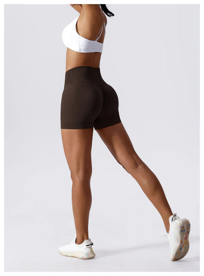 High Waist Running Gym Shorts Tight Fit Seamless Gym Shorts
