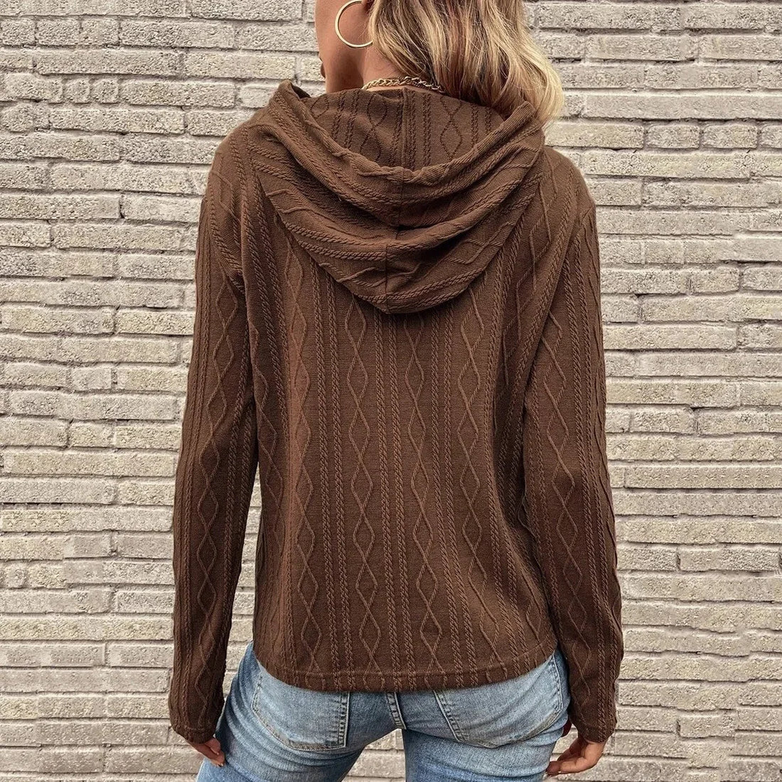 Solid Color Casual Long Sleeved Hoodie T-Shirt Women’s Wear