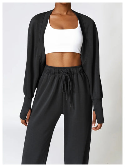 Knitted Cardigan With Bat Sleeves With Sports Jacket Running Sports
