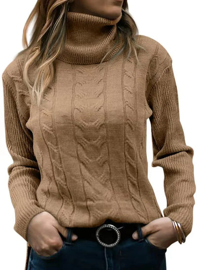 Pure Color Long Sleeve Turtleneck Sweater
