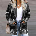 Loose Sweater Printed Cardigan