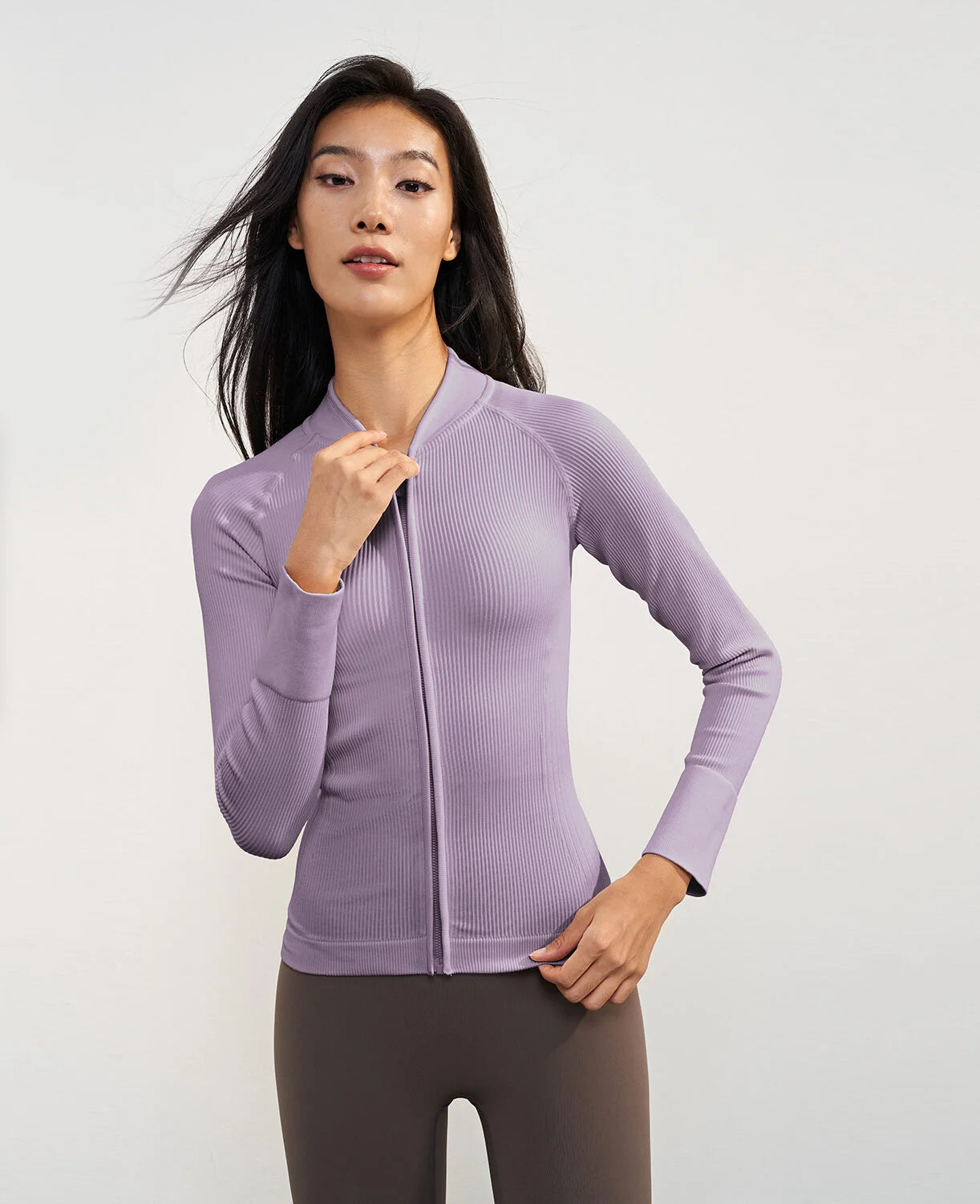 High Grade Rib Knit Yoga Jacket