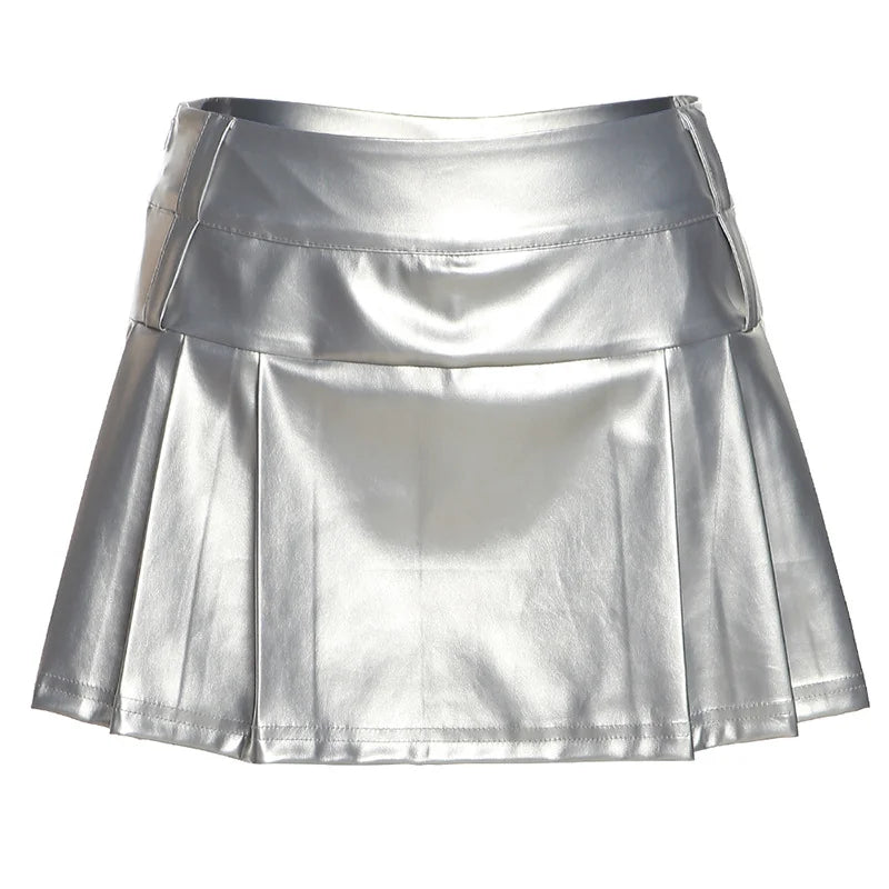 Solid Color Urban Pleated Skirt