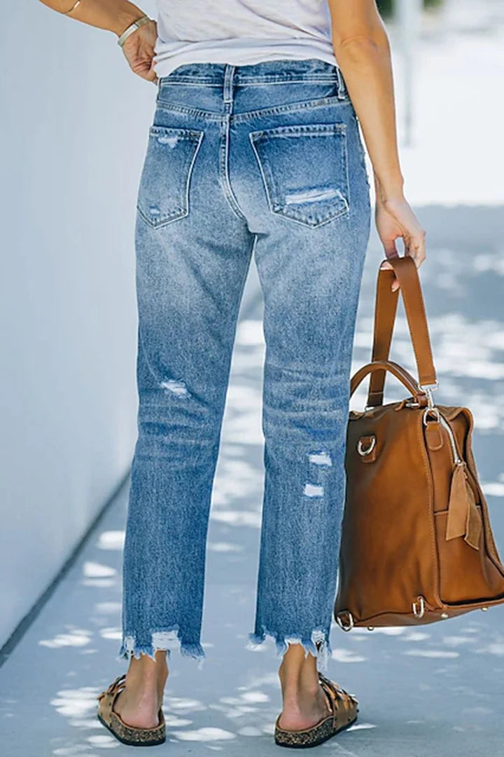 High Waisted Straight Leg Jeans