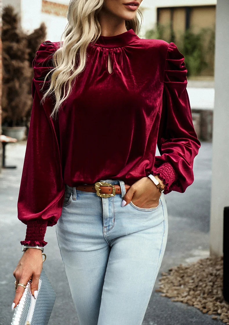 Long Sleeve Velvet Shirt