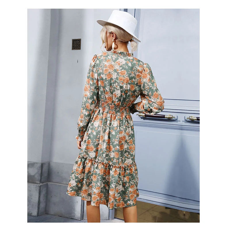 Long Sleeved Floral Dress