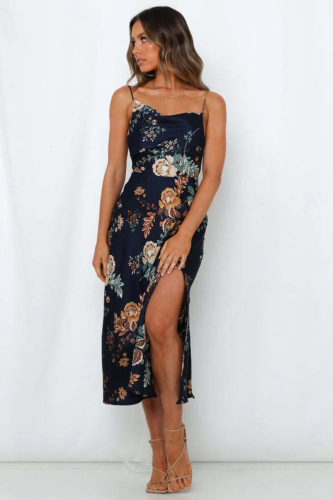 Backless Dress With Hip Slit