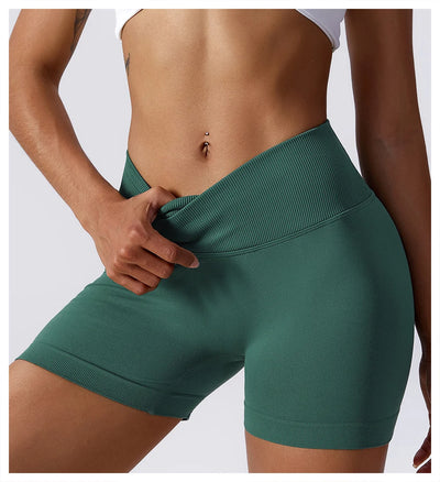 High Waist Running Gym Shorts Tight Fit Seamless Gym Shorts