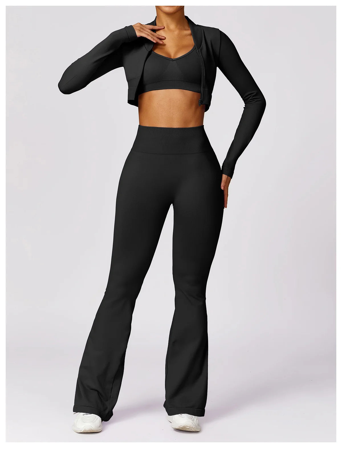 Tight Sport Pants With Wide Leg And Seamless
