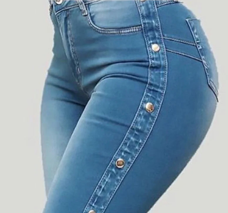 Burst High Waisted Stretch Bell Bottom Jeans