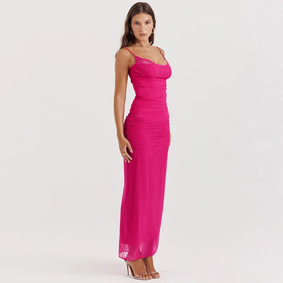 Lace Mesh Strap Dress