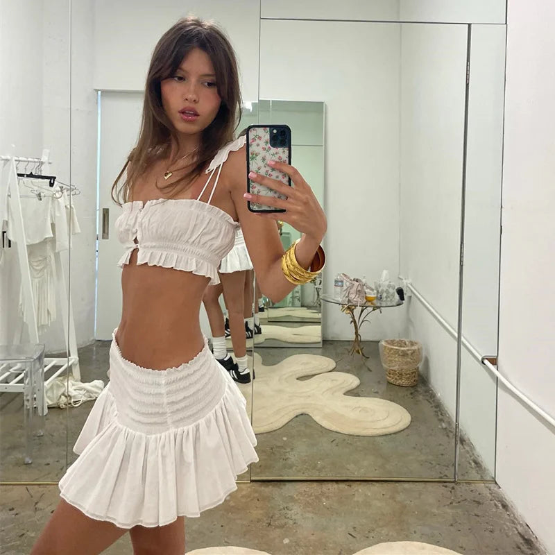 Short Top And Skirt Set