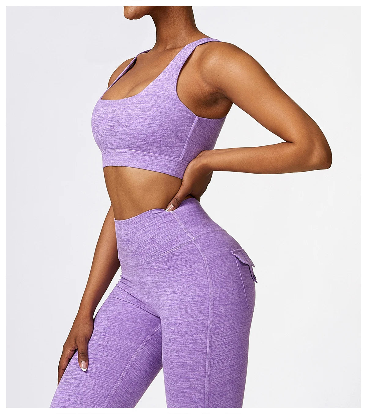High Waist Slim Fit Sport Pants With Cargo Pockets