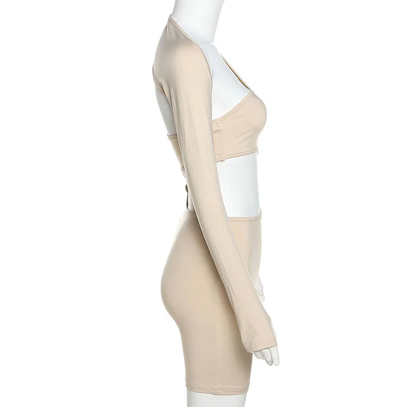 Long Sleeve Sexy Hollow Out Sports Jumpsuit