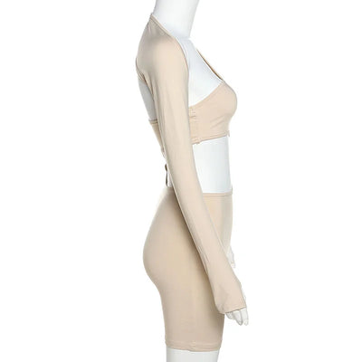 Long Sleeve Sexy Hollow Out Sports Jumpsuit