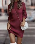 Turtleneck Sweater Women’s Long Sleeved Sweater Dress